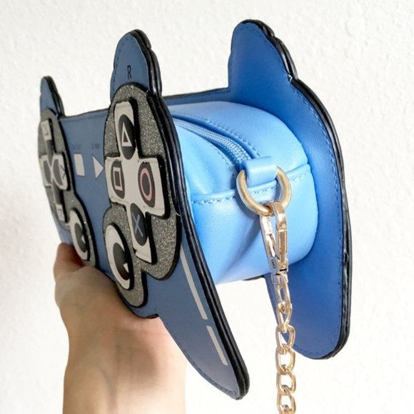 Blue Playstation Controler Gamer Cosplay Handbag - Picture 6 of 8